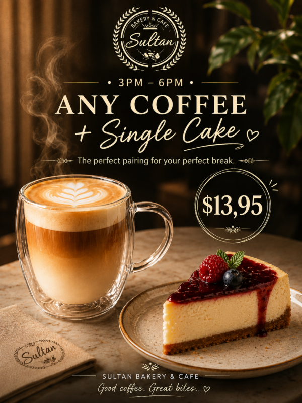 Any Coffee with any Single Cake