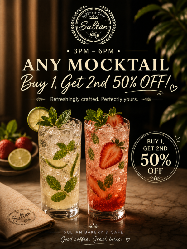 Get Any Mocktail 2nd %50 OFF