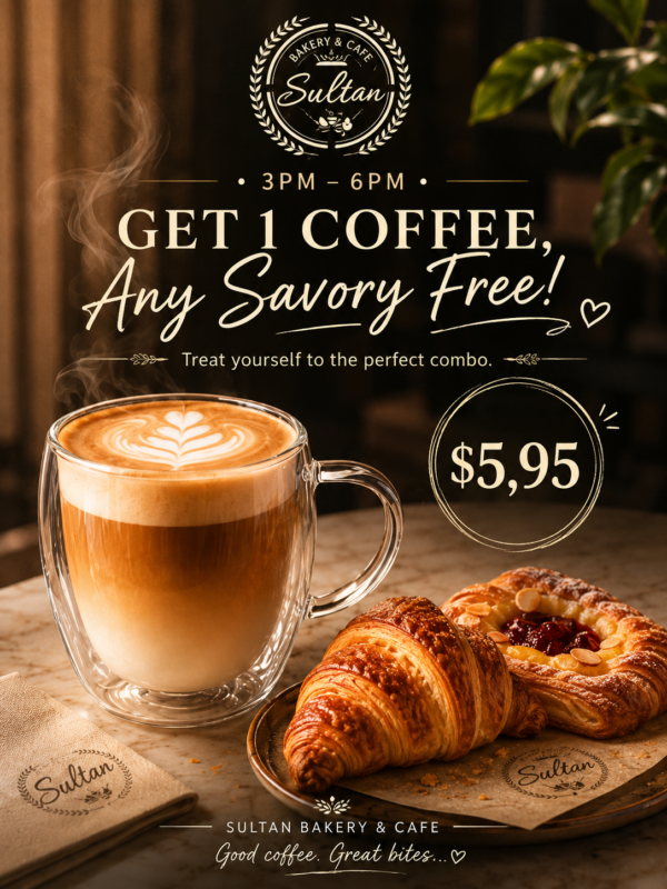 Get 1 Coffee Any Savory Free